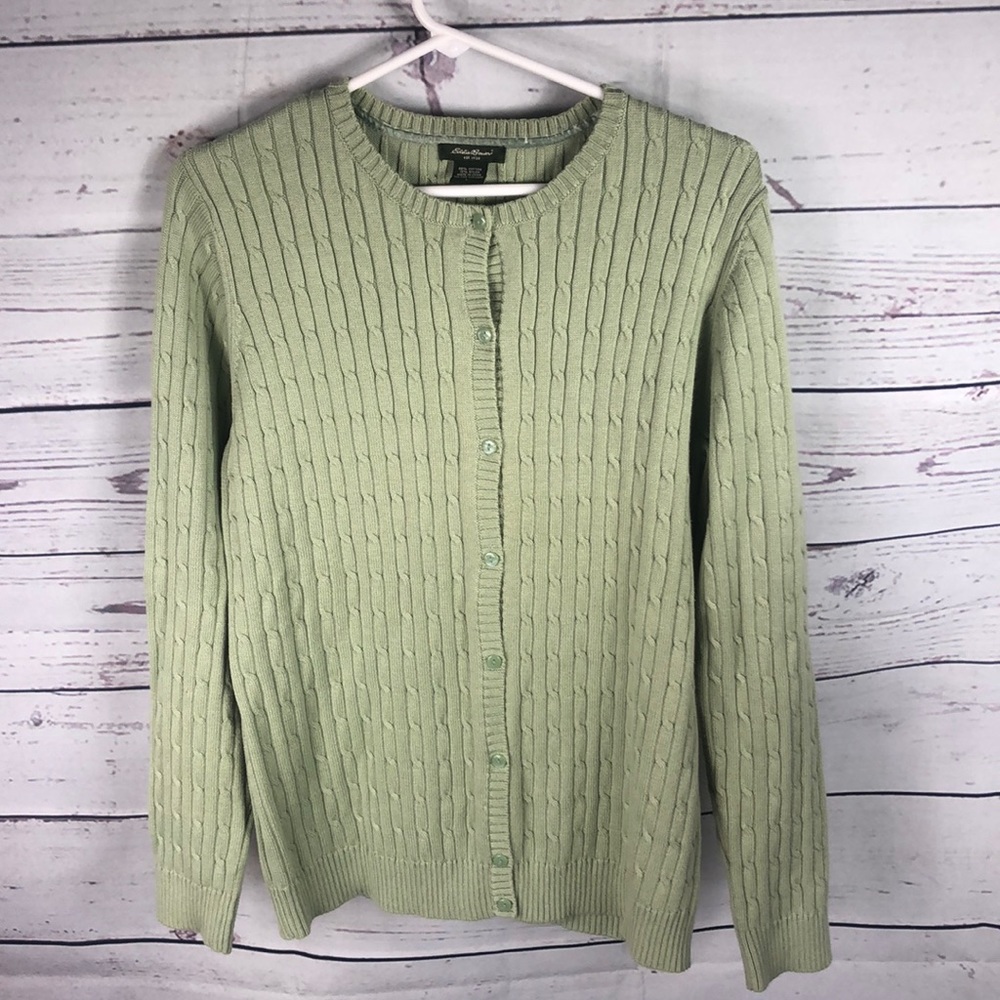 Eddie Bauer Long Sleeve Button Up Sweater Size LG